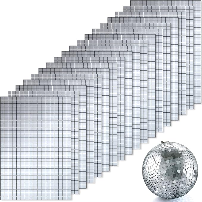 10800 Pieces Silver Disco Mirror Tile Self-Adhesive Mirrors Mosaic Tile by Romooa