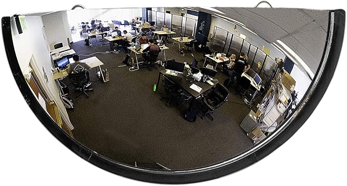 32" Acrylic Half Dome Security and Blind Spot Mirror for Parking, Garage, Store, Warehouse, Office and More- Vision Metalizers by VisionMetalizersInc