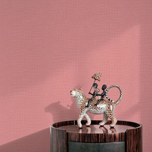 Zeeko Pink Coffee Crocodile Peel and Stick Wallpaper 17.3" x 118" | Textured Embossed Contact Paper Removable Waterproof Self Adheisve Wall Paper for Cabinet Bedroom Bathroom by Zeeko