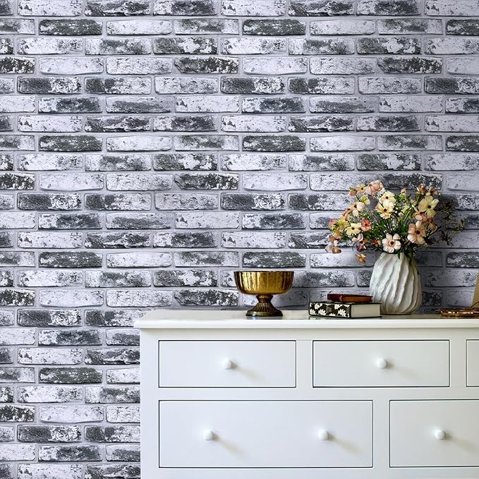 Commomy Faux Brick 3D Wall Panels,Thin UrltraLight PVC 22.8" x 11.8" | Thin UrltraLight PVC Peel and Stick Tile Retro Brick Printable for Bedroom,Living Room,TV Background（Covers 22.48 sq.ft) - Image 9