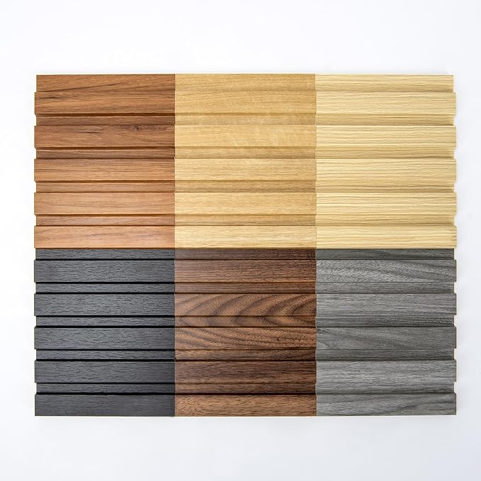 Art3d 6-Piece Wood Slat Panels for Stylish Interior Decor and Ceiling Decoration, MDF 3D Textured Panel for Ceiling and Wall,Size 94.6 x 7.4 in-Sample | Moisture-Resistant, Long-Lasting, Low-Emission, Washable, Easy to Install, High-End Design, Ideal f... by Art3d