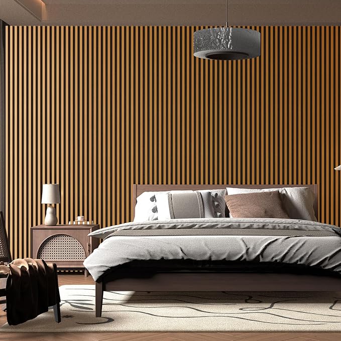 Art3d 2pcs-104 x 15.75in Slat Acoustic Panel for Wall and Ceiling, 3D Fluted Sound Absorbing Panel with Wood Finish, Teak - Image 9