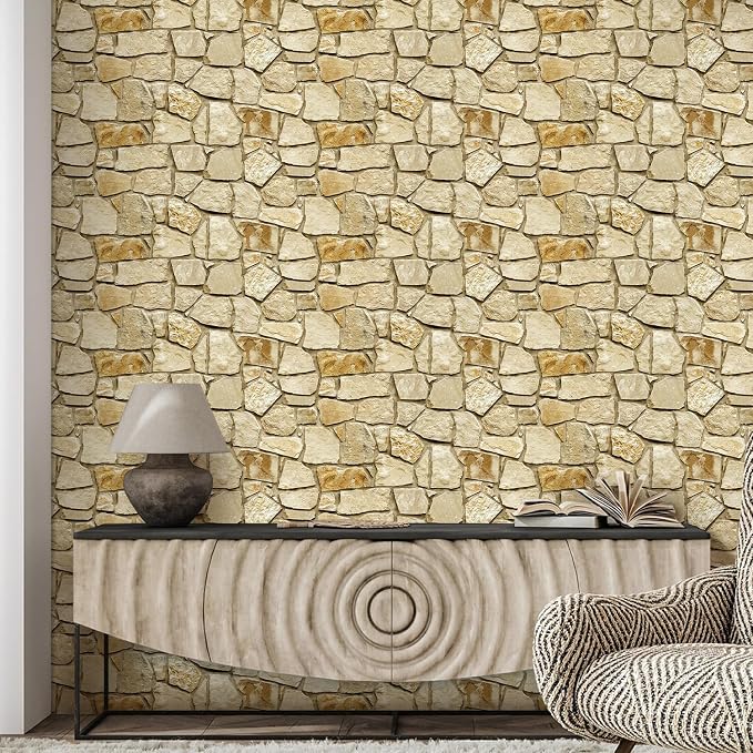 COMSTICKC 3D Faux Stone Wall Panels Peel and Stick Decorative Tiles | 12 Pcs 22.8" x 11.8", DIY UrltraLight PVC Fake Stone Wall Covering Stickers for Kitchen, Living Room, Covers 22.48 sq.ft - Image 7
