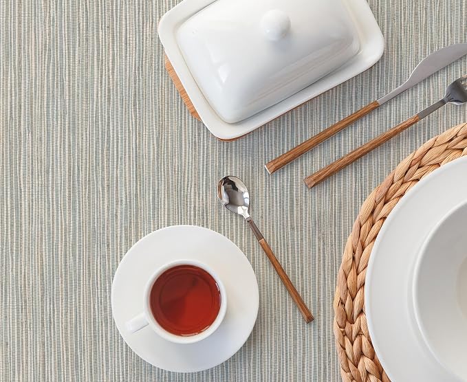 RoomMates Neutral Jade Dimensional Grasscloth Peel and Stick Wallpaper, RMK12683PLW - Image 4
