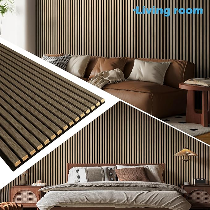 Art3d 2-Pack 94.5" x 24" Acoustic Wood Panels for Wall, 31 sq.ft Soundproof Wood Slat Panels, 3D Fluted Sound Absorbing Paneling for Interior Wall Decor, Living Room, Bedroom - Peach - Image 3