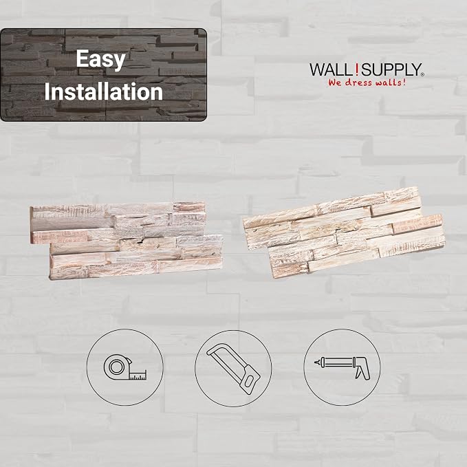 Wall!Supply 3D Wall Panels – Reclaimed Whitewash Asian Teak Wood – Home Decor Wallpaper Alternative for Living Room, Bedroom & Office – Easy DIY Installation – 10 Pack, Covers 9.6 Sq Ft | Real Reclaimed Asian Teak, Wallpaper Alternative, Easy DIY Insta... - Image 6