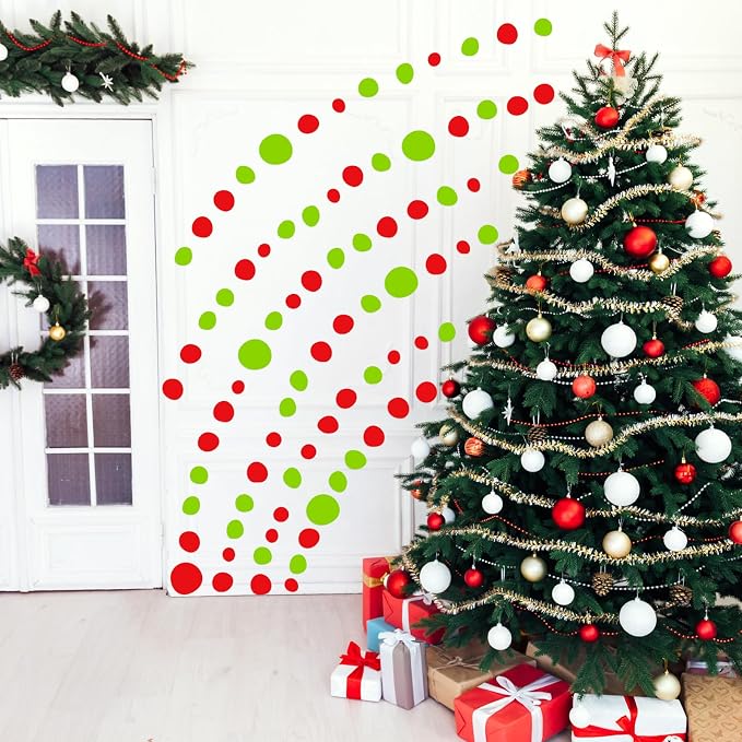 TaoBary 15 Sheet 300 Pcs Polka Dot Wall Decals Boho,Red Green | Removable Peel Stick Stickers for Playroom Nursery Kids Room, Irregular Sizes Terrazzo Decor, Vinyl Safe for Walls - Image 7