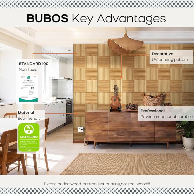 BUBOS 6 Pack Art Acoustic Wall Panels,70.8”x47.2”Self Adhesive for Home Decor | Peel and Stick, for Home Office, Studio & Wall Decor Sound Treatment, Wall Panels for Noise Reduction & Stylish Room - Image 3