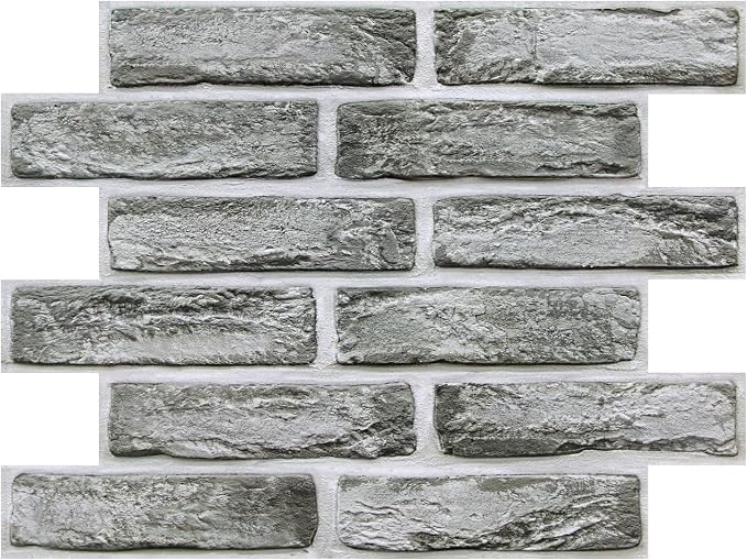 COMSTICKC 3D Faux Brick Wall Panels Peel and Stick Decorative Tiles Sticker | 10 Pcs 15.7" x 11.8", Distressed Green-Grey, Not Real Brick, 3D Fake Brick Wallpaper for Interior Decor, Cover 12.9 sq ft - Image 9