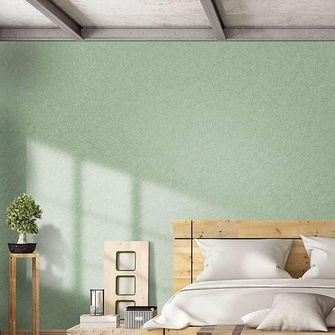Green Peel and Stick Self Adhesive Wallpaper Countertop Contact Paper | Removable Embossed Silk Waterproof Bathroom Wallpaper 15.7" X 393.7" Kitchen Vinyl Wrap for Cabinet Shelf Liner Paper - Image 2
