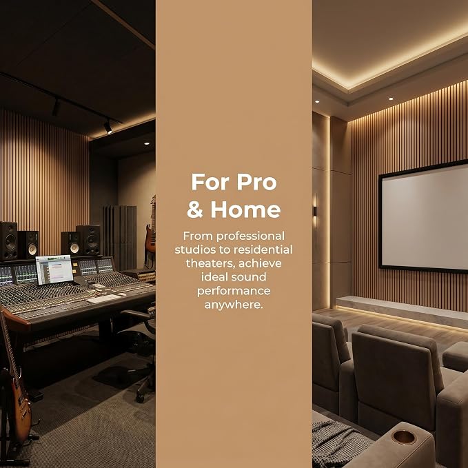 Wood Slat Acoustic Panels, 94.5 x 12.6 Inch, White Oak, 2 PCS | (16.5ft²) 3D Wall Panels, Interior Wall Decor Noise Cancelling, Fluted Sound Absorbing Panel for Office,Home,Theater,Studio - Image 7