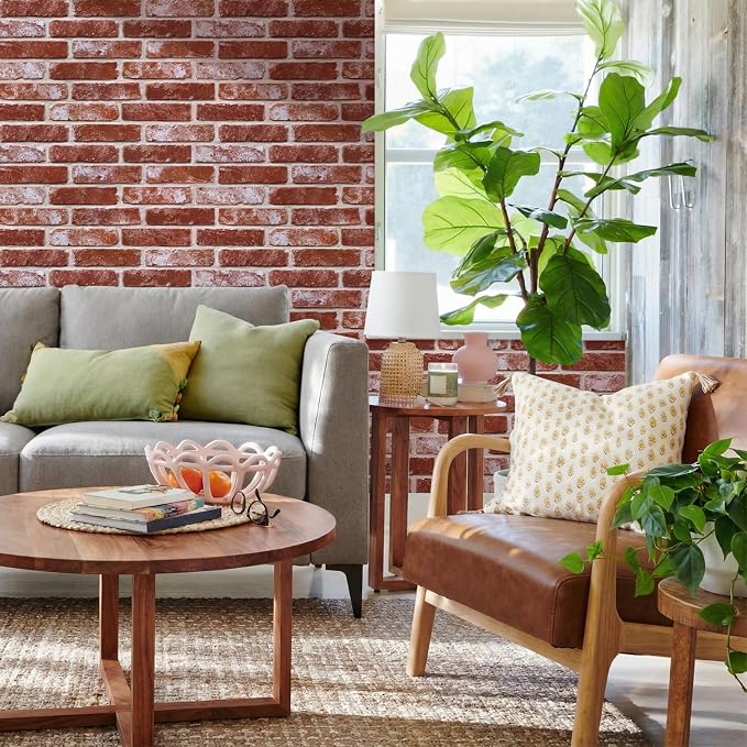 Commomy Faux Brick 3D Wall Panels - Not Real Brick 12 pcs of 22.8" x 11.8" | Thin UrltraLight PVC Wall Stickers Retro Red Brick Peel and Stick Tile for Kitchen,Bedroom, Living Room（Covers 22.48 sq.ft） - Image 9