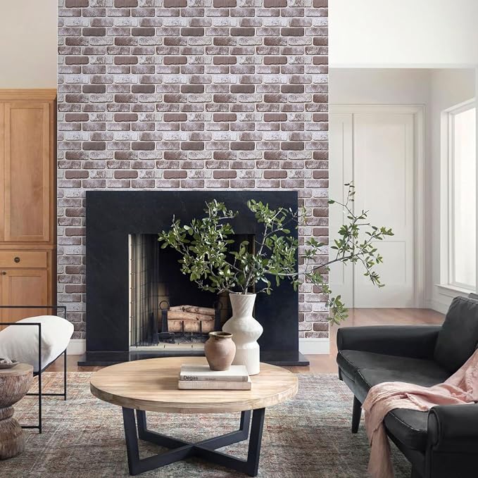 Commomy Faux Brick Wall Panels Peel and Stick Thin PVC 10 Pcs 11.8" x 11.8" | Small Size Thin PVC Quick Wall Covering Home Decor for Kitchen,Fireplace,Home Office (Covers 9.7 sq.ft) - Image 8