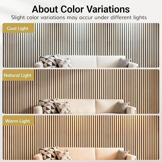TONOR Wood Wall Panels for Interior Wall Decor-2 Pack 47.2" x 23.6" | Wood Slat Acoustic Panels-15.5ft² for Noise Cancelling and Wall Décor Living Room, Bedroom, Home Decor, Office, Teak - Image 8
