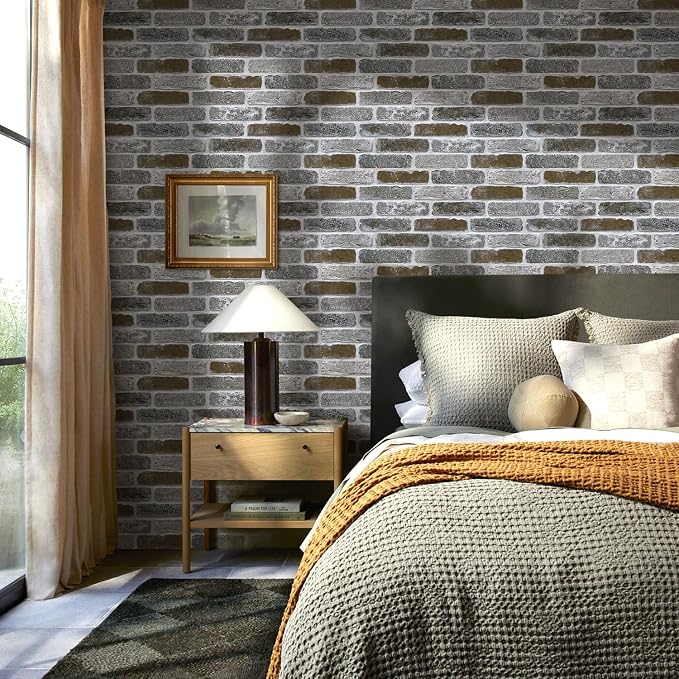 COMSTICKC 3D Peel and Stick Faux Brick Wall Panels for Quick DIY Wall Decor | 12 Pcs 22.8" x 11.8", Not Real Brick, Ultra-Light PVC 3D Fake Brick Wallpaper Decorative Tiles , Cover 22.48 sq ft - Image 2