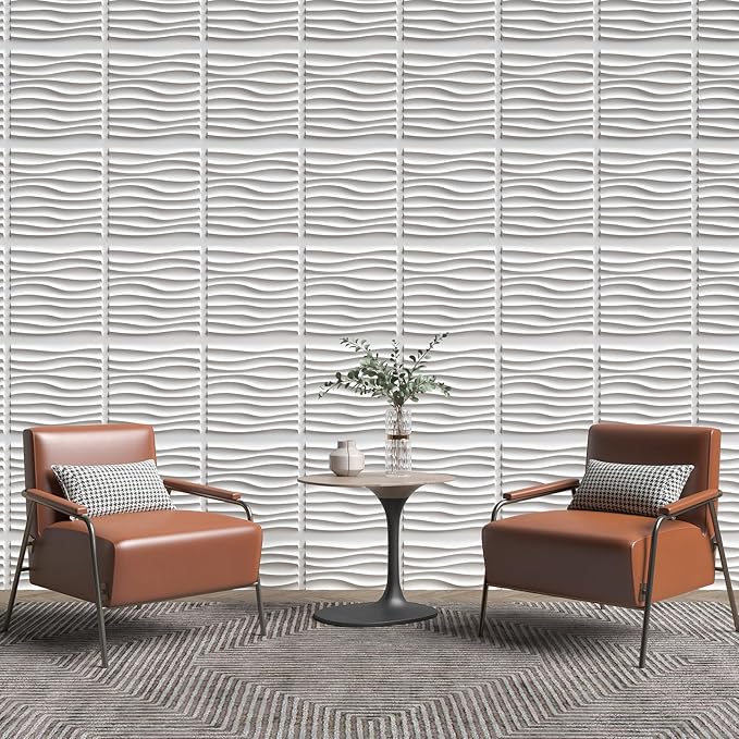 Art3d 20 Pack Decorative 3D Wall Panels, 19 Sq.Feet PVC Interior Wall Décor, 11.8"x11.8", White - Image 6
