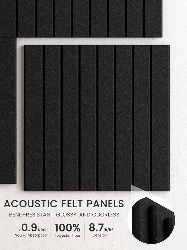 Bumusty 36"x 24" Large Felt Bulletin Board Tiles,Black | 6-Pack Cork Board Alternative, Wall Decor, 30 Pushpins, 30 Adhesive Tabs, Vision Board, Office, Classroom, Home, Dorm - Image 3