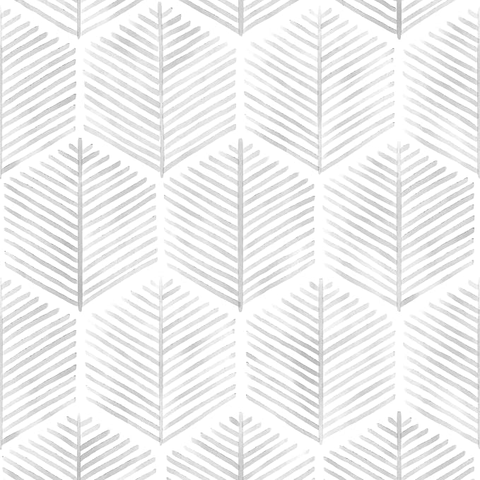 MelunMer Modern Peel and Stick Wallpaper Boho Contact Paper 17.3''×393'' | Grey and White Self Adhesive Removable Wallpaper for Bedroom/Bathroom Waterproof Geometric Contact Paper for Cabinets, Drawer by MelunMer
