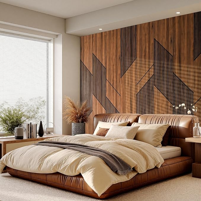 106” x 15.7” Canyon Walnut 3D Wood Wall Panels, Peel and Stick Self-Adhesive Wall Panels for Interior Accent Walls, Waterproof WPC Wall Panels, Covers 92 Sq. Ft. (Set of 8) - Image 8