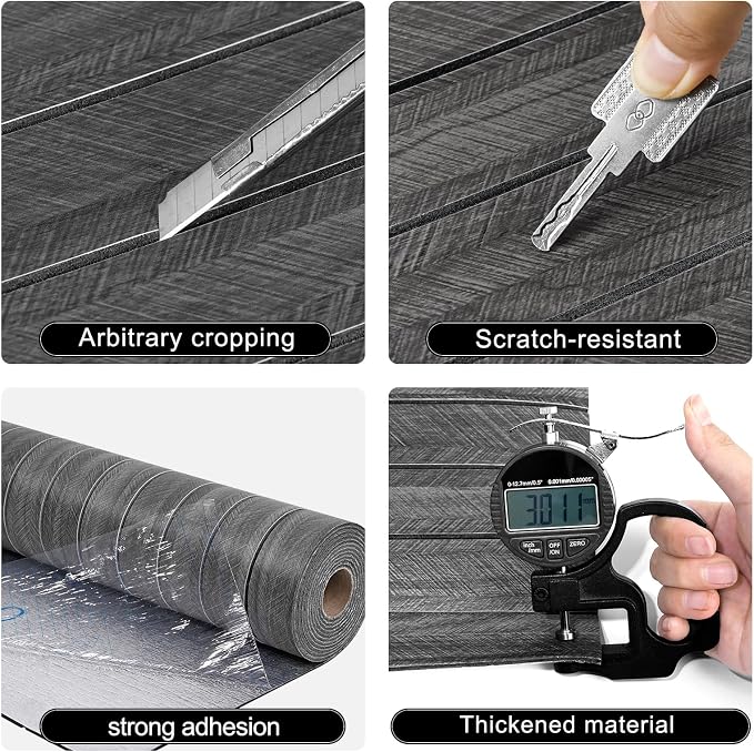 3D Faux Wood Slat Wall Panel – Peel and Stick Self Adhesive Soundproof Foam Board for Interior Wall, Ceiling, Home Theater Decor Dark Grey 15.7"x236" - Image 3