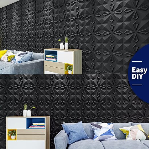 Art3dwallpanels 33 Pack 3D Wall Panels, Black PVC | 3D PVC Wall Tiles for Interior Wall Decor, Waterproof, Modern, Easy DIY for Residential and Commercial - Image 5