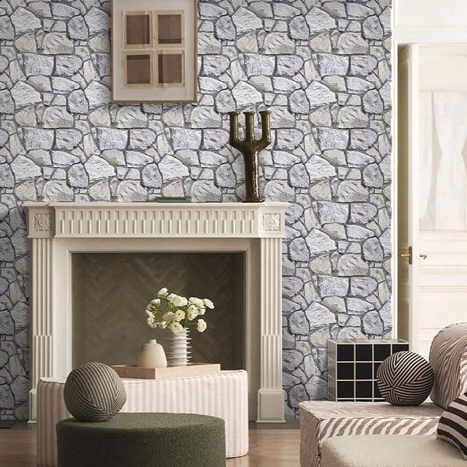 COMSTICKC 3D Faux Stone Wall Panels Peel and Stick, 10 Pcs 11.8" x 11.8" | Not Real Stone, Ultra-Light Thin PVC Wall Sticker, Fake Rock Decorative Tile Covering for DIY Interior Decor, Cover 9.7 sq ft - Image 7