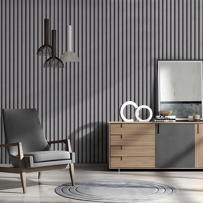 myforHD Wallpaper Peel and Stick Wood Grating Stripe Self-Adhesive Wallpaper Faux Wood Contact Paper Wood Slats Self Adhesive Wall Paper PVC Vinyl Film Removable Waterproof 17.3" x 118" - Image 8