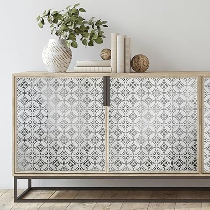 Main Street Peel and Stick Wallpaper Tiles, Floral Circles, 24-Pack | 8 x 8 in tile size, Removable, Self Adhesive, Renter-Friendly, For Kitchen and DIY Projects - Image 4