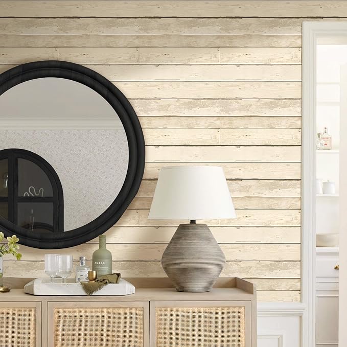 Commomy 3D Faux Wood Wall Stickers Peel and Stick 10 Pcs 11.8" x 11.8" | Ultralight Thin PVC Fake Wood Wallpaper for Kitchen Backsplash,Bathroom,Interior Wall Decor(9.7sq.ft) - Image 2