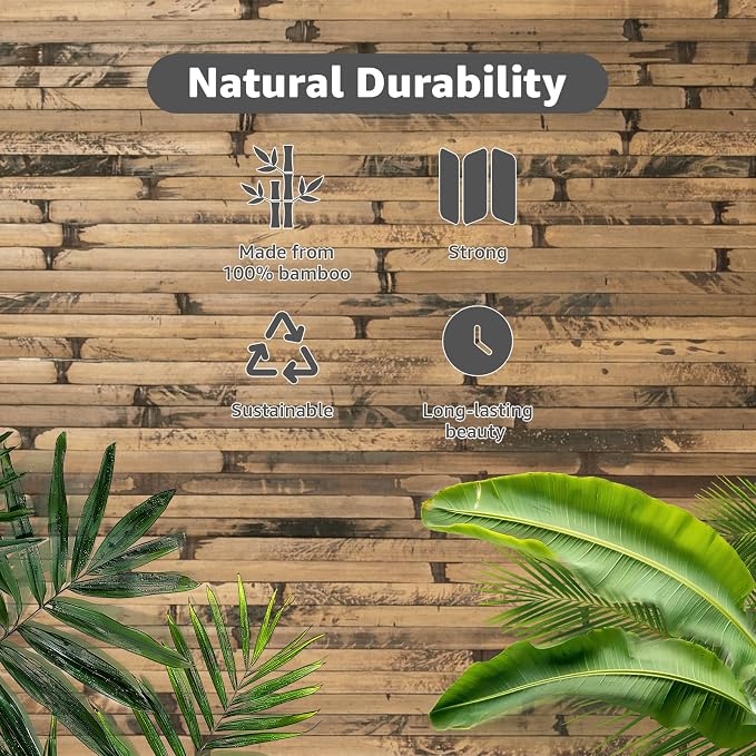 Art3d 12 x 96 in Pole Wrap Natural Bamboo Wall Panel, 2-Pack, Dark Burned | Renewable Raw Board, Waterproof, No Emission, Wear-Resistant, Freely Cuttable, Stylish Wall Decor for Bedroom and Office - Image 7