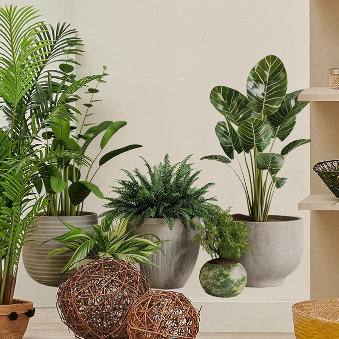 2 Sheets Green Potted Plant Wall Decor Bonsai Vinyl 3D DIY Art Stickers & Murals Removable Floral Wall Decals Peel and Stick for Living Room Bedroom Bathroom Kitchen Office Tropical Wallpaper - Image 4