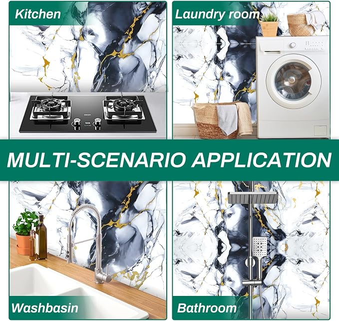 Peel and Stick PVC Wall Panels, Marble Look Tiles for Backsplash, 12 Packs | 23.6"x11.8", Waterproof, Renter-friendly Wall Tile for Kitchen, Bathroom, Shower, Laundry Room (Not Real Tile, Not for Floor) - Image 6