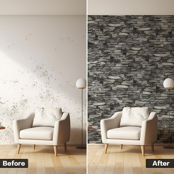 20PCS 3D Wall Panels Peel and Stick Foam, Self-Adhesive Decorative 3D Brick Wallpaper Wall Covering, Faux Stone Wall Panel Foam Brick for Living Room, Kitchen, Bathroom - Image 5