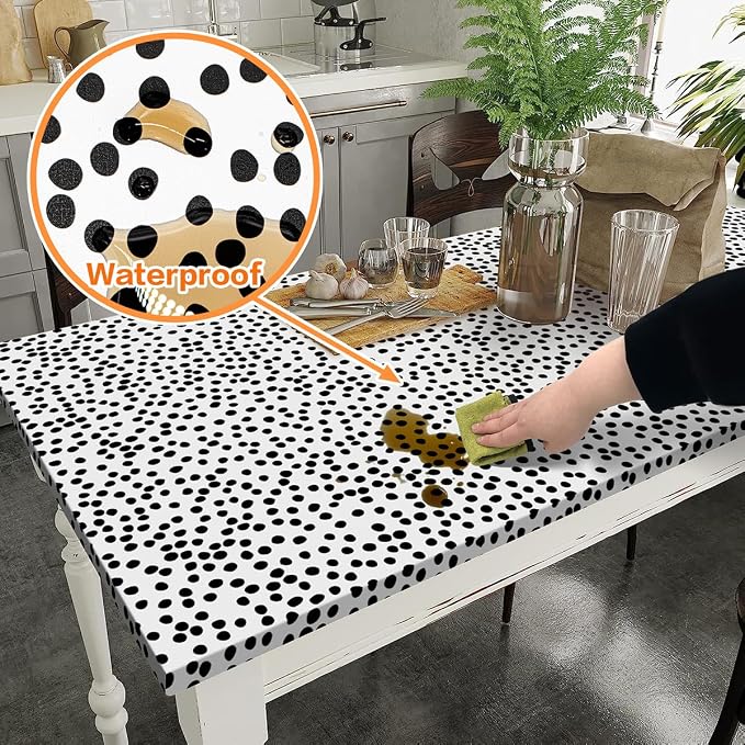 Jeweluck Peel and Stick Wallpaper Polka Dot Wallpaper 17.7” x 590.5” | Black and White Wallpaper Stick and Peel Black Dot Contact Paper Decorative Removable Self Adhesive Vinyl Walls for Bathroom - Image 4
