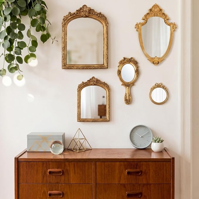 Vintage Mirror Set,13in/8in/7in/4in,Classic Style,5 Pcs - Image 4