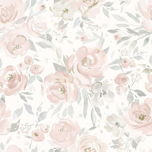 Heroad Peel and Stick Wallpaper Floral Wallpaper Pink Flower Contact Paper Rose Removable Self-Adhesive Wall Paper for Cabinets Bedroom Bathroom Stick on Walls Papel Tapiz para Pared 17.3''x78.7'' by HeroadBrand