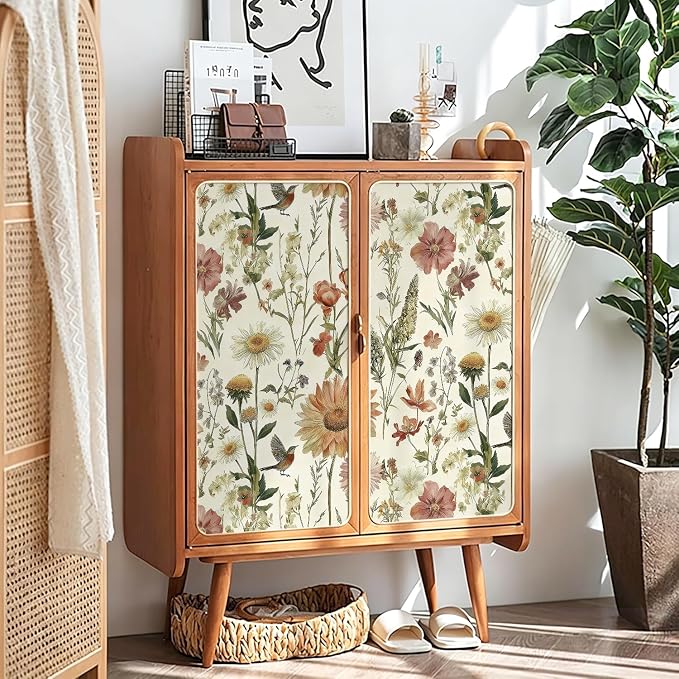 Livebor Vintage Floral and Bird Wallpaper Peel and Stick 16.9” x 196.8” | Floral Bird Contact Paper Floral Peel and Stick Wallpaper Flower Self Adhesive Waterproof Wall Paper for Bathroom Decorative - Image 3