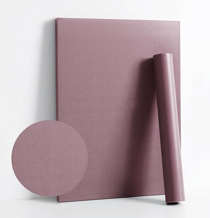 Dimoon 78.7''x17.7'' Pink Peel and Stick Wallpaper Contact Paper Modern Self Adhesive Wall Paper Removable Renter Friendly Textured Solid Color Shelf Cabinet Vinyl Roll (78.7''x17.7'',Grey Pink) by DIYYOURMOON