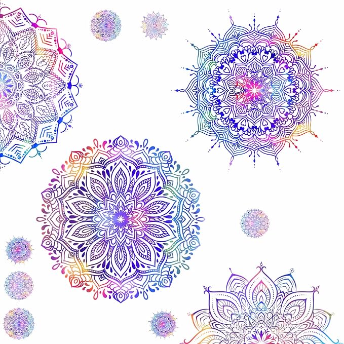 Purple Mandala Wall Stickers Mandala Decal for Window Modern Wall Art Mural | Headboard vinyl decoration, lotus peel and stick, removable, self adhesive, for bedroom living room yoga room home gym decor - Image 6