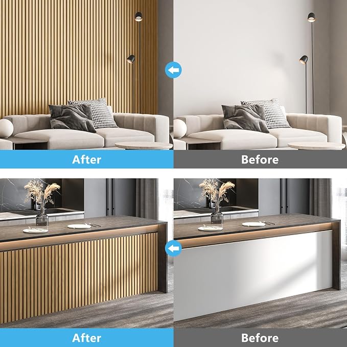 Art3d Wood Slat Wall Panels, Fluted MDF, 6-Pack, 94.6 x 7.4 in,Boxwood | 3D Textured Panels for Accent Walls, Ideal for Living rooms, Bedrooms, Offices, Entryways and Studios - Image 3