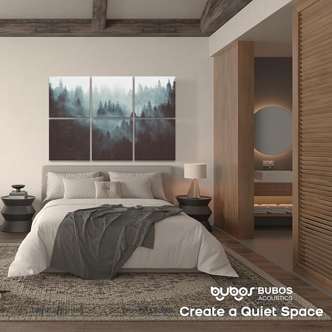 BUBOS 6 Pack Art Acoustic Wall Panels,70.8”x47.2”Self Adhesive for Home Decor | Peel and Stick, for Home Office, Studio & Wall Decor Sound Treatment, Wall Panels for Noise Reduction & Stylish Room - Image 6