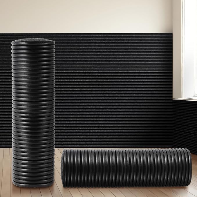 19.7 x 78.7 Inch Wall Padding for Kids, Black, 1 Roll | Anti Collision Wall Padding Padded Wall Panels 3D DIY Headboard for Autism Playroom Nursery Bedroom Living Room Corner Guards by Unknown