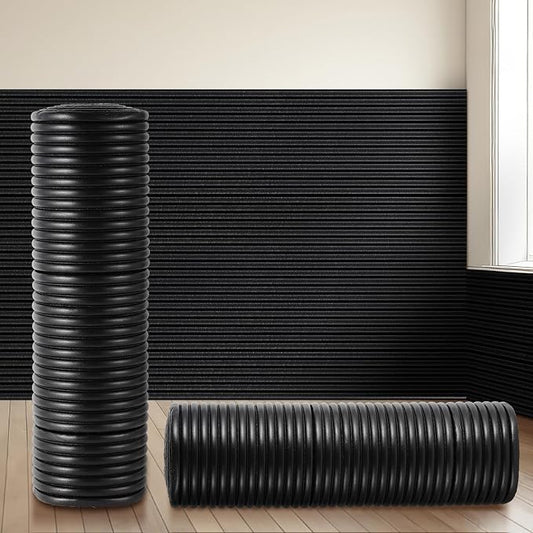 19.7 x 78.7 Inch Wall Padding for Kids, Black, 1 Roll | Anti Collision Wall Padding Padded Wall Panels 3D DIY Headboard for Autism Playroom Nursery Bedroom Living Room Corner Guards by Unknown