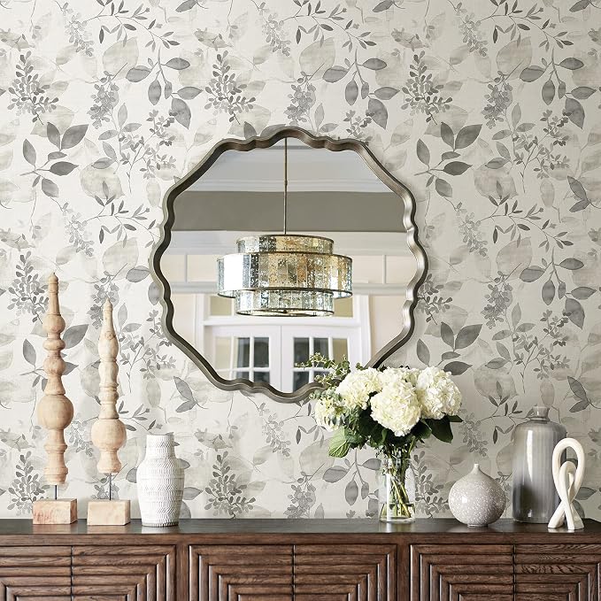 NuWallpaper by WallPops NUS3144 Breezy Peel & Stick Wallpaper, Grey - Image 2