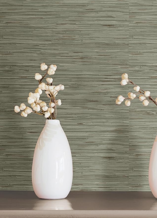 NuWallpaper Green Grassweave Peel and Stick Wallpaper, Textured Removable Wallpaper, 20.5 in x 18 ft - Image 3