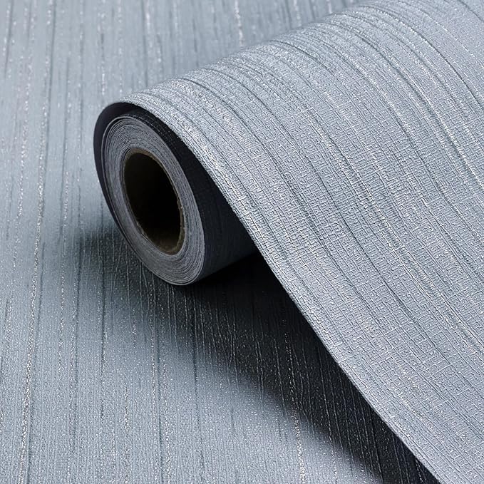 Blue Grasscloth Peel and Stick Wallpaper Texture Contact Paper A Set of 15.7" X 300" Self-Adhesive Linen Removable Wallpaper Cabinets Counter Top Liners by Biyoeepeelstickwallpaper