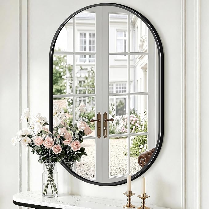 Oval Bathroom Mirror, 24"x36" Black Vanity Mirror for Over Sink - Image 7