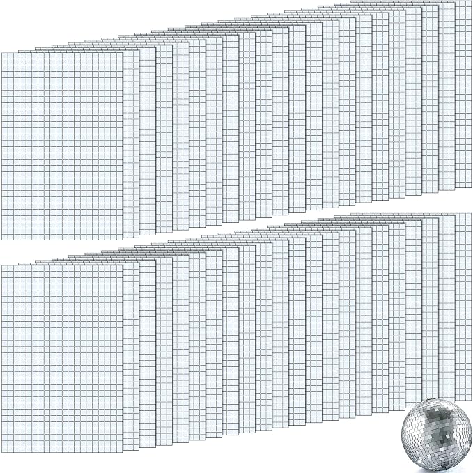 28800 Pieces Silver Disco Mirror Tile Self-Adhesive Mirrors Mosaic Tile by Romooa