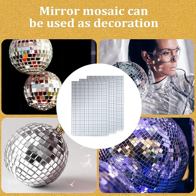 10800 Pieces Silver Disco Mirror Tile Self-Adhesive Mirrors Mosaic Tile - Image 4