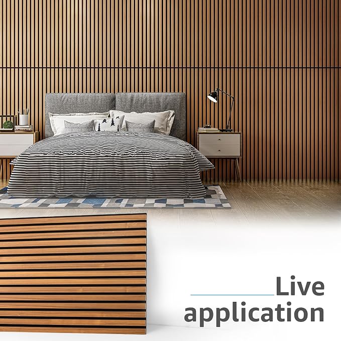 Art3d 2-Pack Fluted Acoustic Wood Slat Wall Panel, 47.2 x 23.6 Inch, Teak | Noise Control, Easy to DIY, Natural Texture, Sustainable Material, Ideal for Homeowners, Designers, for Living Room, Office - Image 2